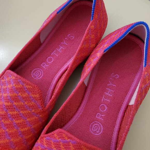 Rothy's The Loafer Pomegranate Grid Slip On Shoes Size 9.5 - Picture 3 of 11